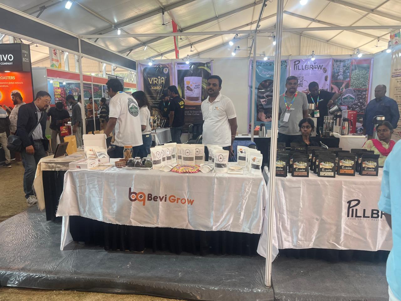 BeviGrow stall at the India International Coffee Festival, Bengaluru